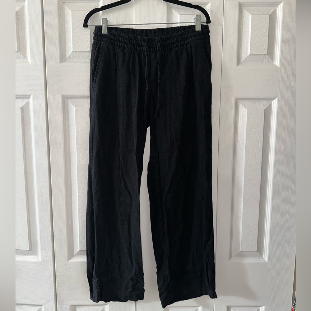Old navy size small linen blend low rise black pants